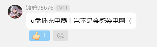 u盘插充电器上岂不是会感染电网